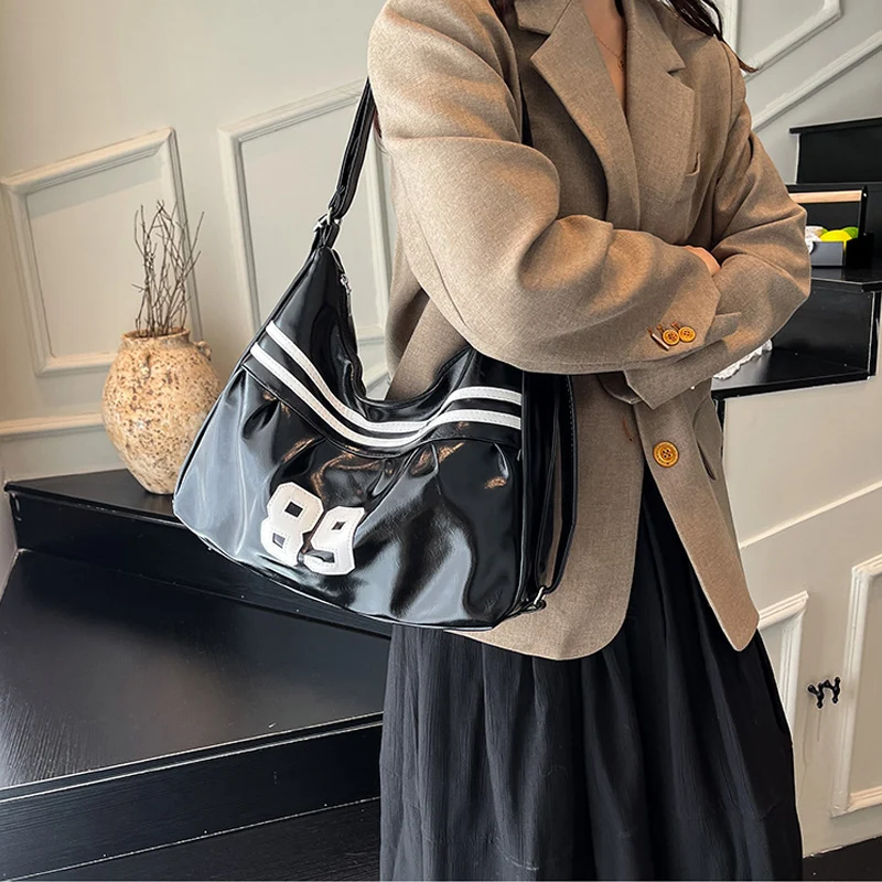 Korean Contrast Color Shoulder Bag,Millennial Pretty Grunge Y2k Girls Backpack,Soft PU Schoolbag,Street Baddie Crossbody Bag