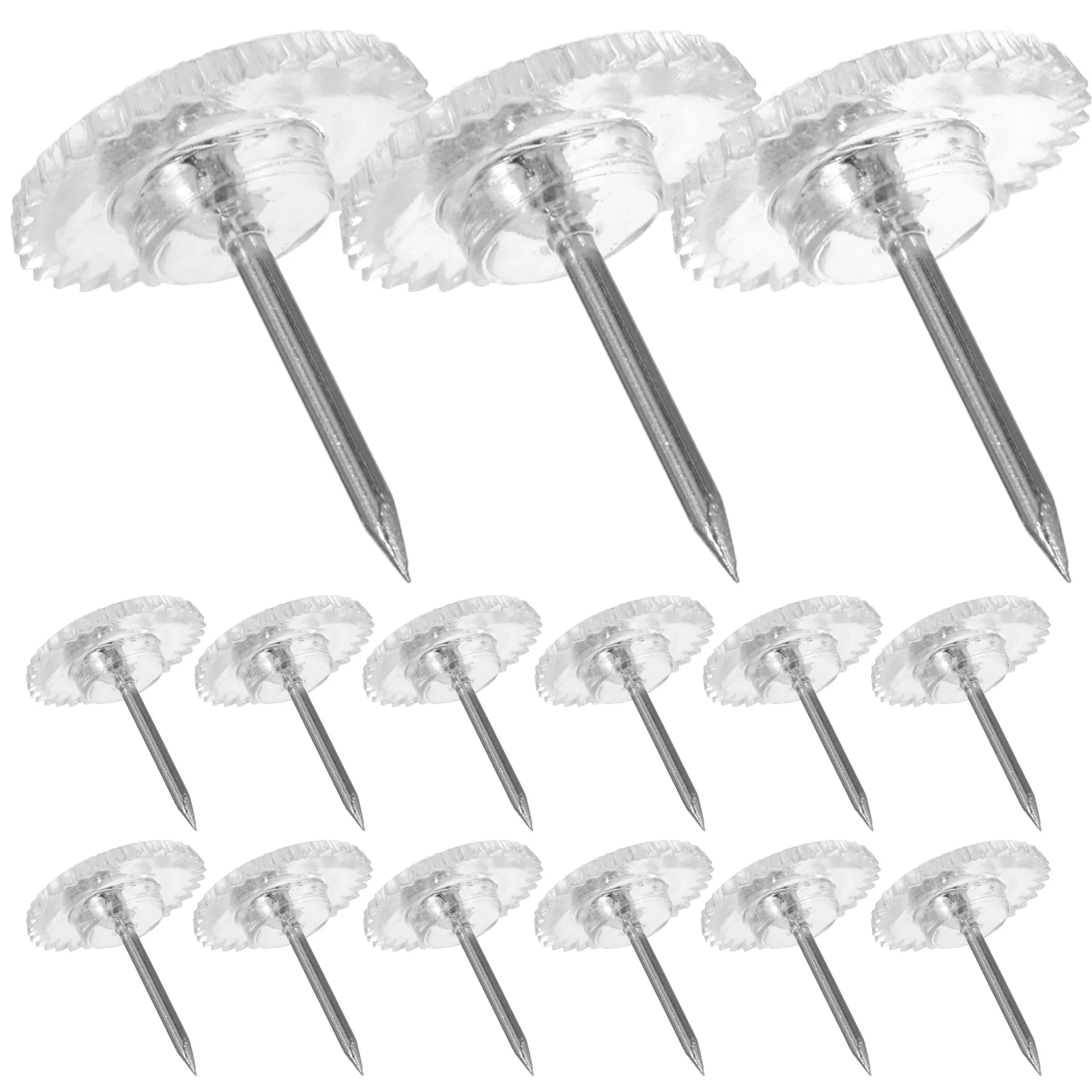 100 Pcs Decorate Plastic Thumbtack Office Whiteboard Clear Pp Fastener Bulletin