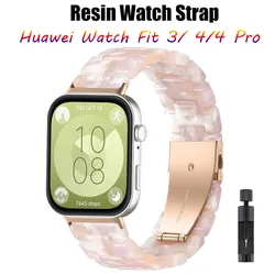Fashion Resin Strap For Huawei Watch Fit 3 Women Men Wrist Band Bracelet Loop For Huawei Fit 4/4 Pro Replacement