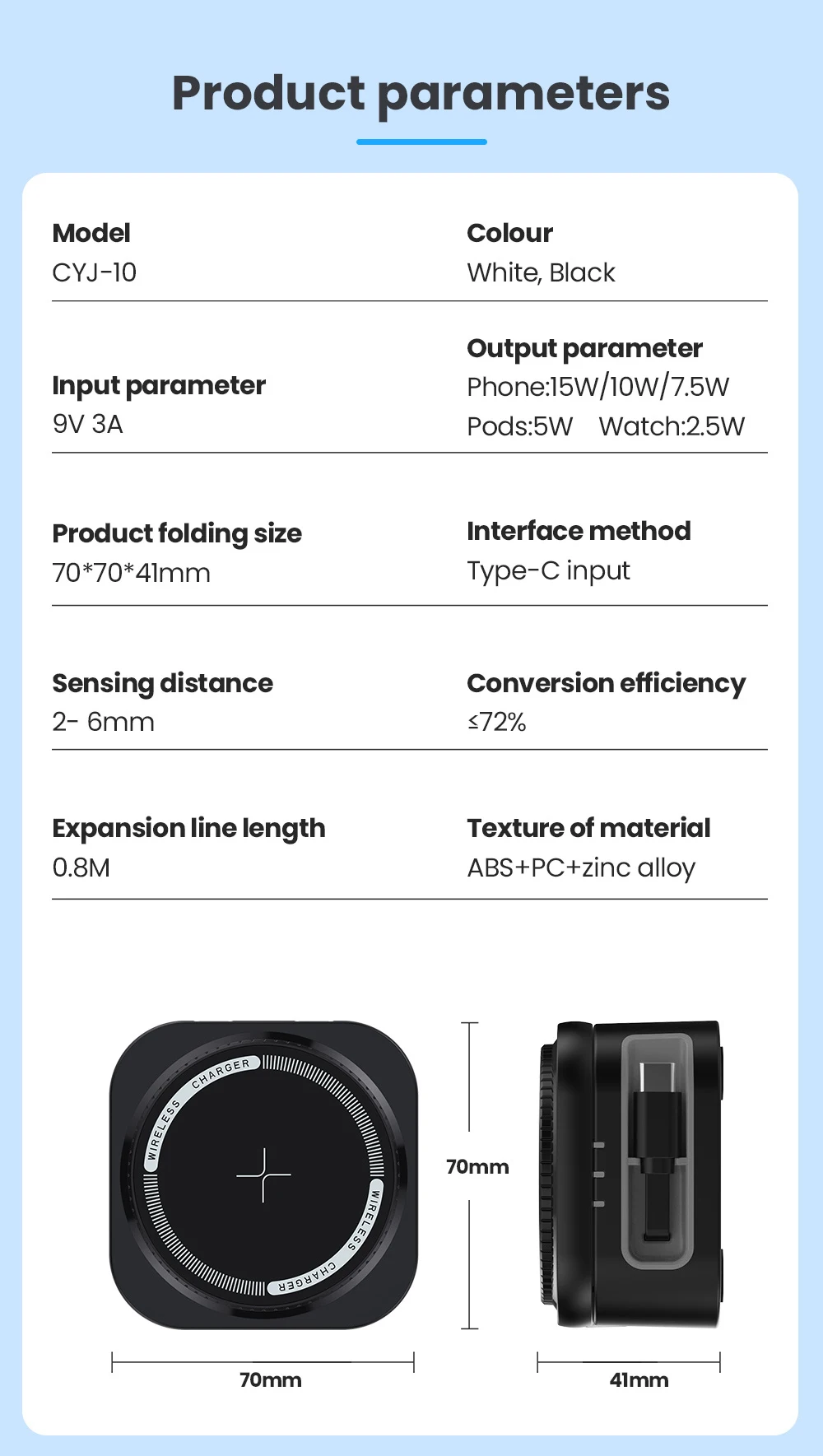 3-in-1 Magnetischer Faltbarer Reise-Schnell-Ladeständer für Magsafe iPhone 16 15 14 13 12 Pro Apple Watch 2-9 SE Airpods Pro – Detail 11