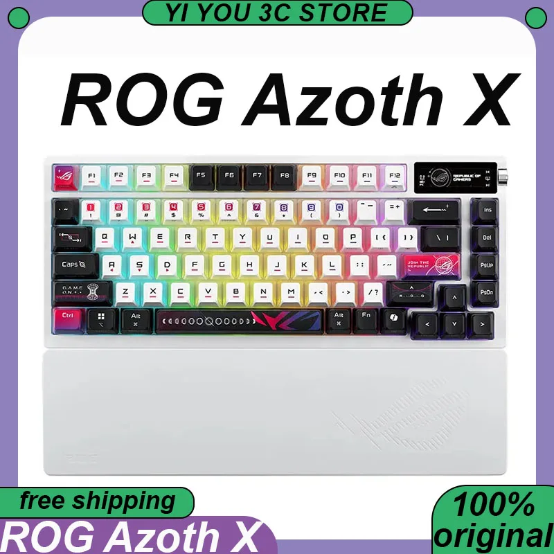 

Беспроводная трехрежимная механическая клавиатура ROG Azoth X с возможностью горячей замены, 2-дюймовый OLED-экран с прокладкой, пользовательские игровые клавиатуры для ПК, киберспорта, ноутбука
