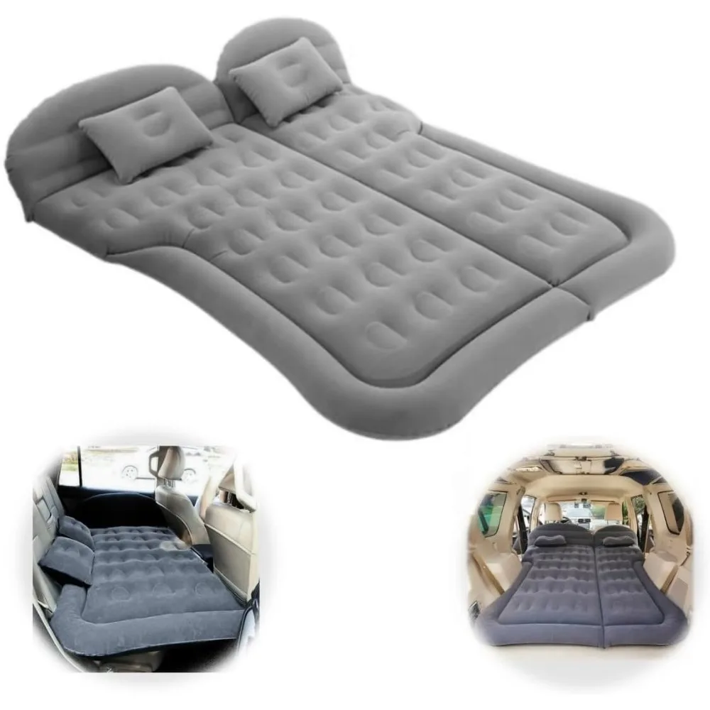 

Надувной внедорожник, надувной матрас, автомобильная кровать для кемпинга с флокированной поверхностью, подушки для путешествий на заднем сиденье грузовика