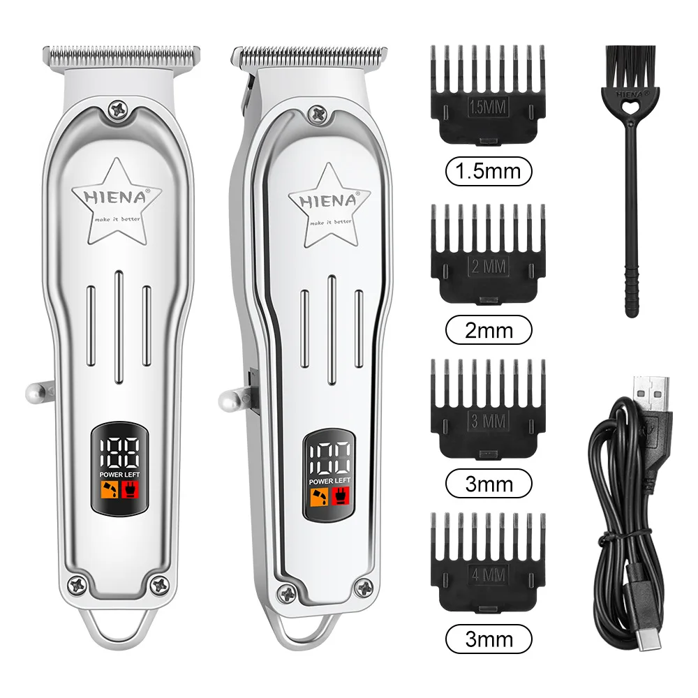 جديد مقص الشعر الكهربائية الإبداعية ستار نمط الشعر أداة تهذيب اللحية ذكي LED عرض المهنية آلة قطع الشعر