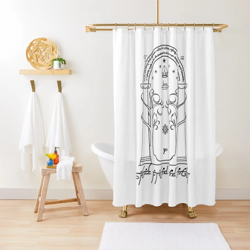 

Speak Friend & Enter (Door of Moria) Shower Curtain Waterproof Bathroom Shower Curtain Waterproof Shower Curtain