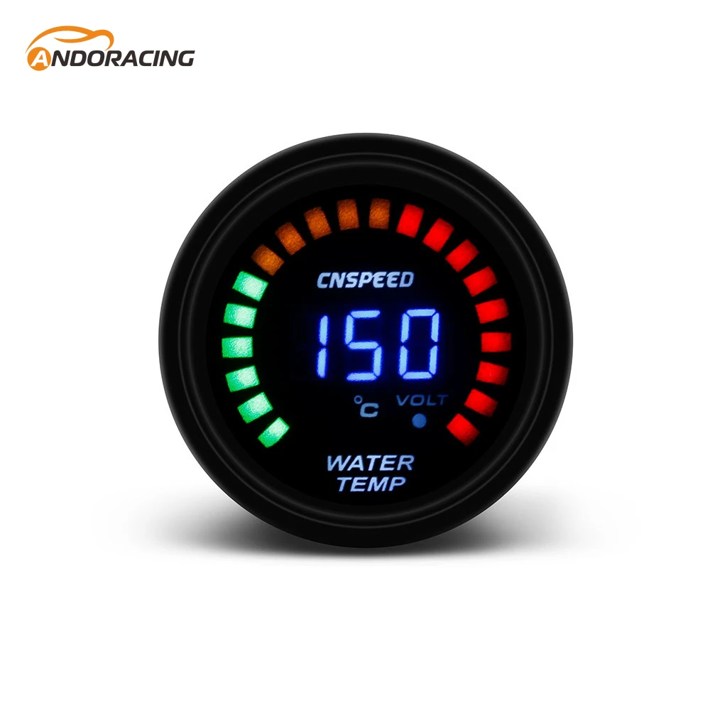 

CNSPEED 52mm LCD Digital Water Temp Gauge With Sensor meter car with 7 color water Temperature gauge car meter YC101341