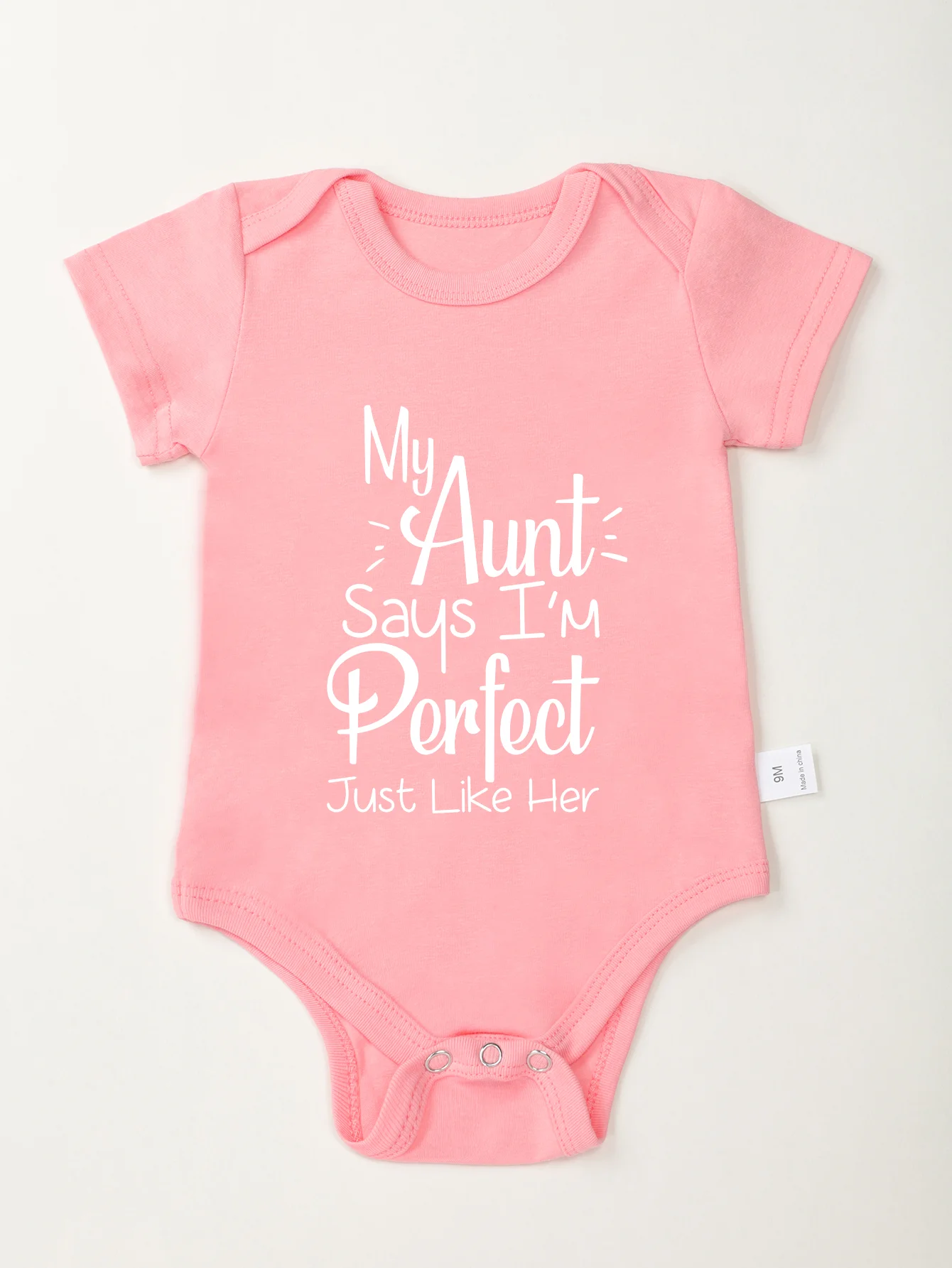 Bodysuit Newborn My Aunt Says I\'m Perfect Just Like Her Cute Clothe Infant Fashion Toddler Romper Jumpsuit 0-24M Baby Girl