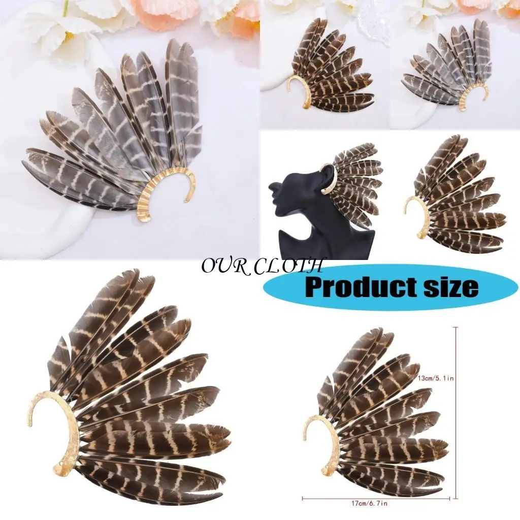 

Серьги для ушей с перьями Удобные Серьги для ушей Ювелирные изделия для женских пляжных вечеринок Музыкальный фестиваль и одежда