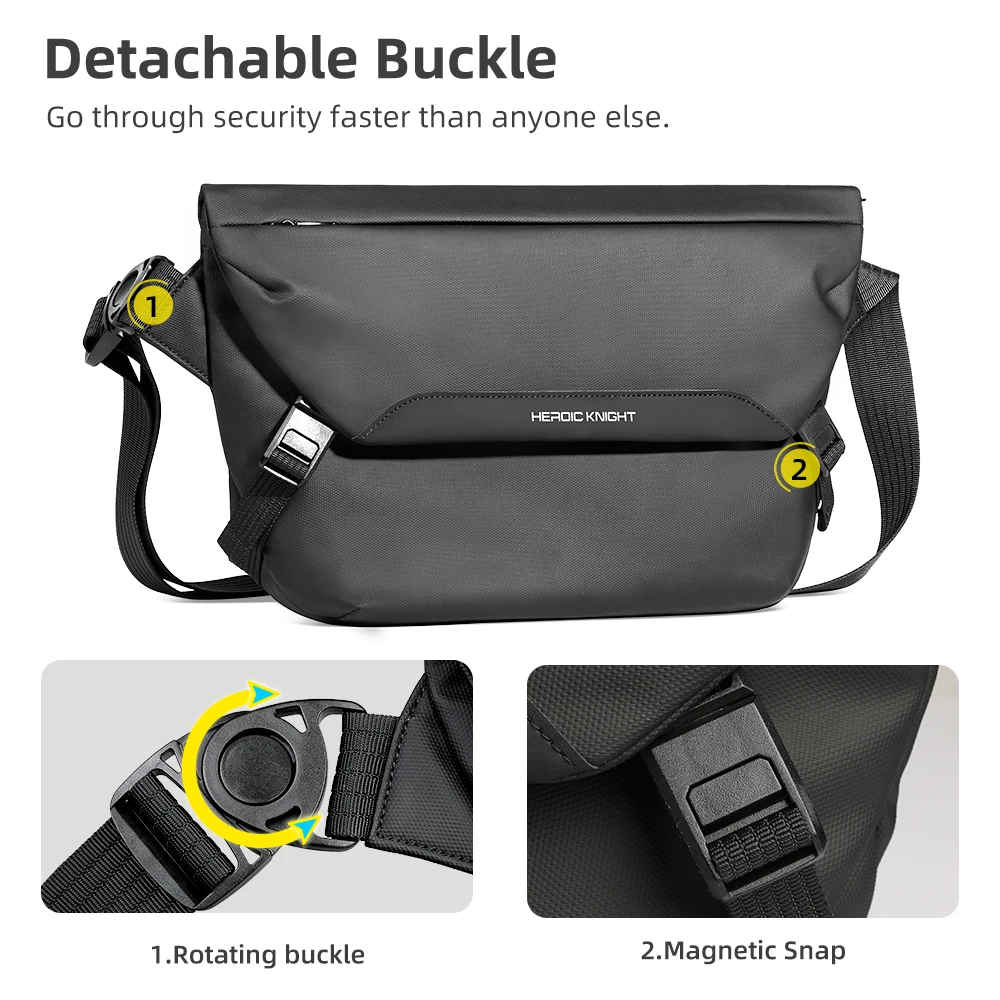 Heroic Knight Simple Messenger Bags Men Waterproof Casual Sports Crossbody Bag Shoulder Bag Large Capacity Unisex Travel Bag