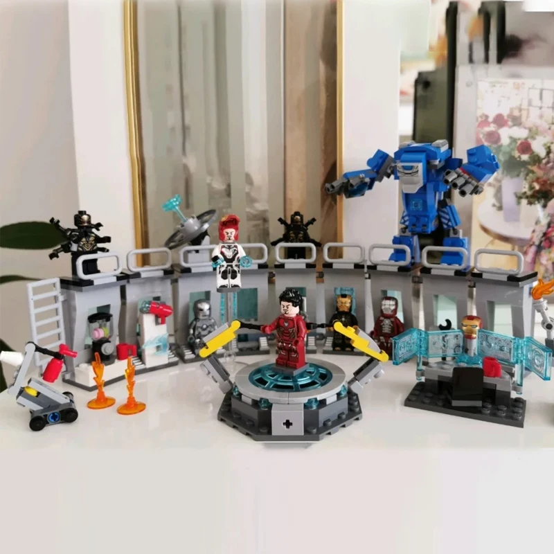 

Superheroes Iron Man Hall of Armour Compatible 76125 Avengers Building Blocks Bricks Set Model MOC Toys Kids Gifts