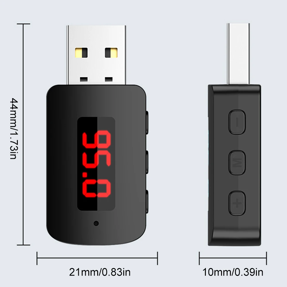 Audio wireless automatico compatibile Bluetooth con display a LED Adattatore audio per auto Adattatore ricevitore audio per musica wireless per radio FM