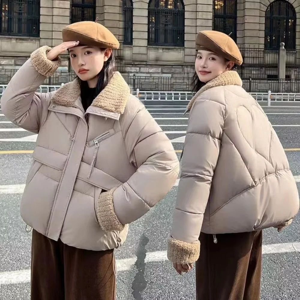 Korean Winter Women Parkas Jacket 2024 New Female Down Cotton Overcoat Thick Warm Casual Loose Ladies Outwear Coats