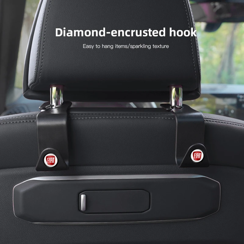 Ganchos para asiento de coche, soporte de almacenamiento para asiento trasero para Fiat Abarth 500 Tipo FR Panda Argo Freemont Viaggio Bravo Punto Doblo Pulse, 2 uds.