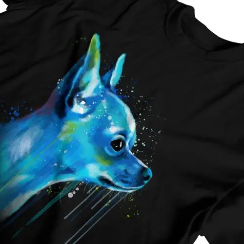 Camiseta Polarshe 1Tee para hombre, camisa con estampado de acuarela abstracta, perro Chihuahua