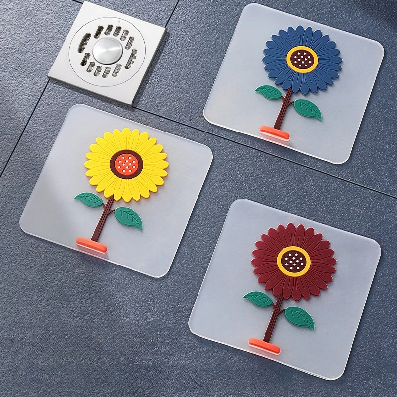 

Крышка для канализации с защитой от запаха, сливная крышка для пола в ванной комнате, 2 шт., сливная пробка с защитой от запаха, силиконовая прокладка в форме цветка, уплотнительная крышка