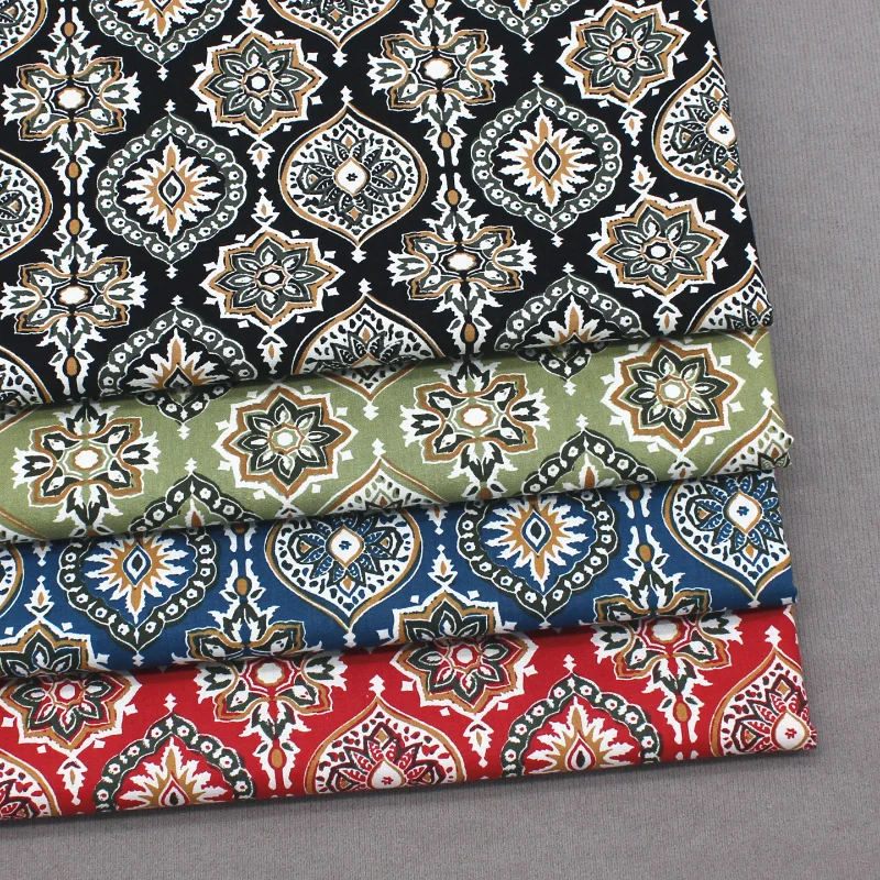 

Натуральная хлопковая поплиновая ткань полотняного переплетения с цветочным принтом для шитья платьев, рубашек, одежды, модных изделий, продается на метры