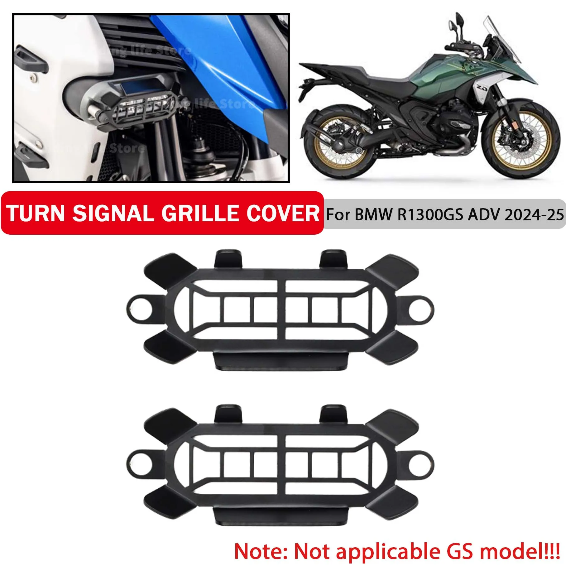 

Motorcycle Turn Signal Grille Protection Auxiliary Light Cover Lamp Guard For BMW R1300GS ADV R 1300GS 1300R Adventure 2024 2025