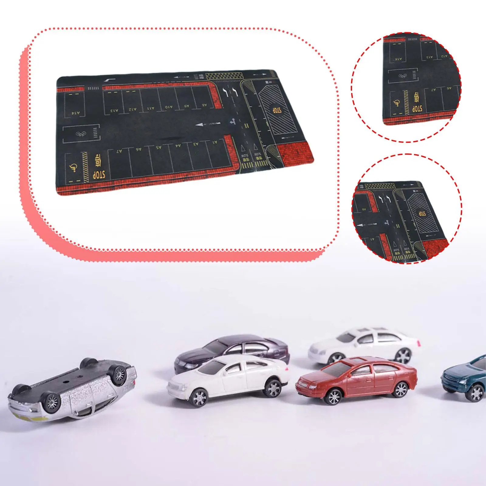 

1:64 Model Car Display Parking Lot Mat Rollable Non Slip for Kids Adults