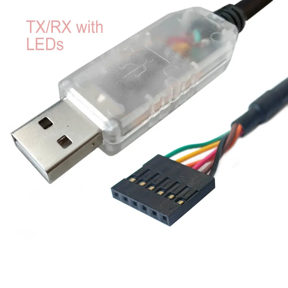 

FTDI SERIAL TTL-232 USB CABLE 1528-2591-ND TX RX with LED for ARM Linux Ubuntu Development Board Download Upgrade Flash Cable