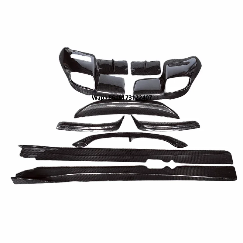 Factory Supplied Carbon Fiber RZ Style Front Bumper Edge Rear Diffuser Side Skirts Rear Spoiler for F12 Body Kit