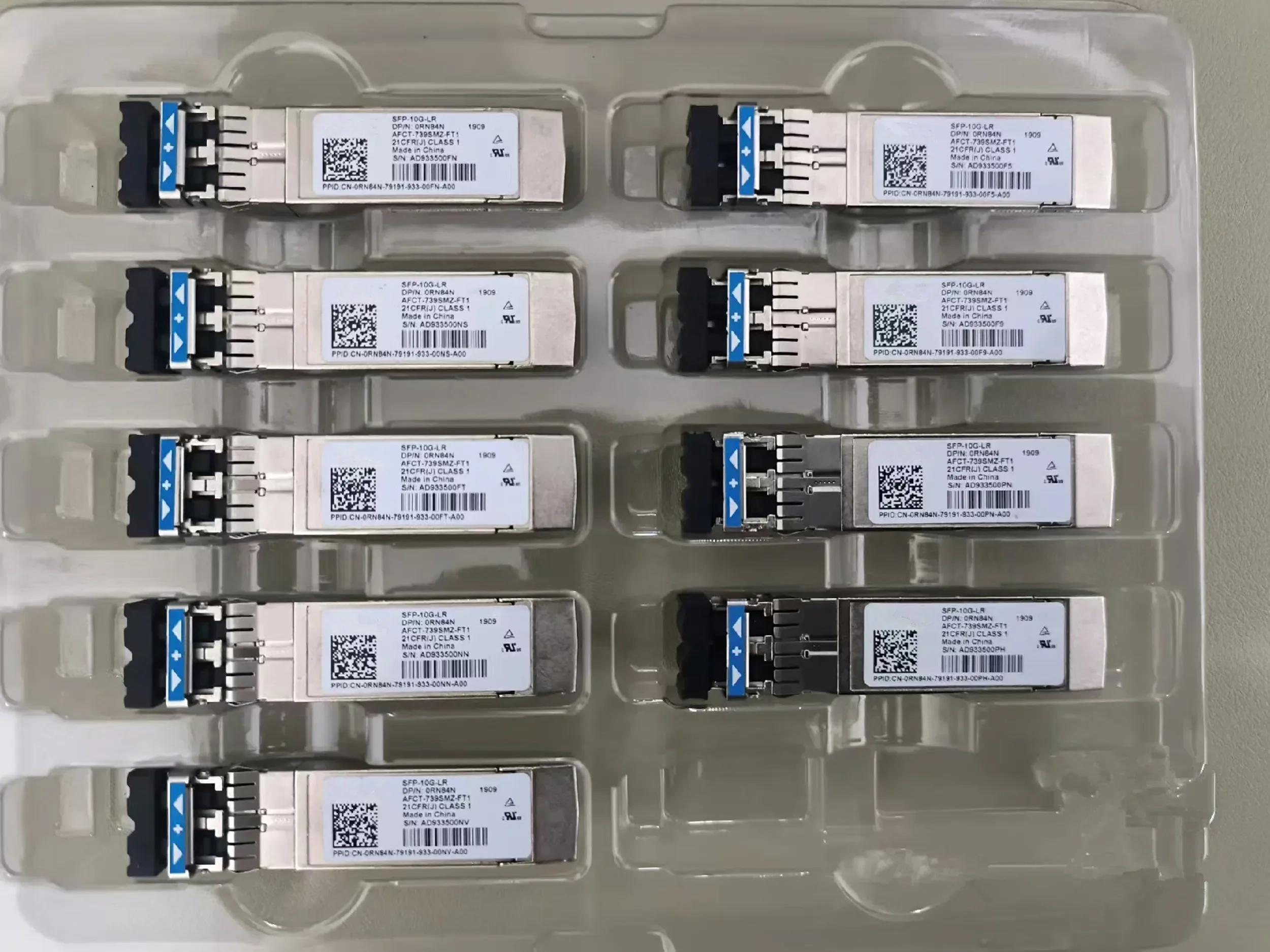 

10G LR Fiber Switch/SFP-10G-LR 0RN84N AFCT-739SMZ-FT1 CN-0RN84N-79191-761-0082-A00/10G 1310NM Single Mode Optical Transceiver