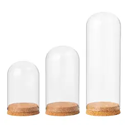 Cloche Bell Jar Display Dome Case DIY Container Ornament Dome Cloche Cover for Party Desktop Home Office Decoration