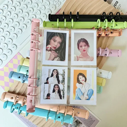 Imagen 2 del producto Clip de hierro de hojas sueltas de Metal de color caramelo, macarrón, carpeta de 6 agujeros, A5, Clips de carpeta de hojas sueltas, cuaderno, anillos de hojas sueltas