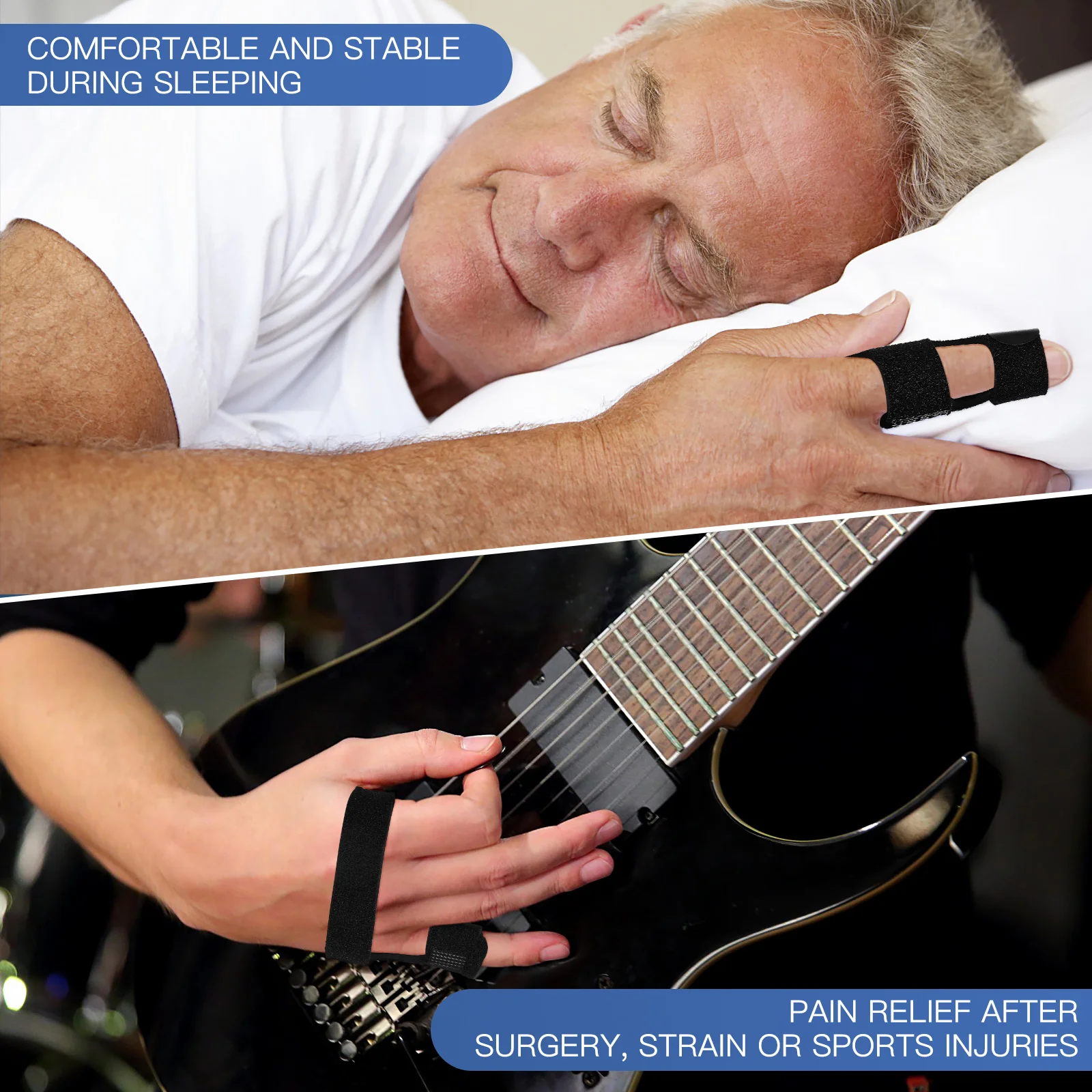 2 pçs talas de dedo protetores de treinamento de reabilitação ajustável para gatilho artrite costurado dedos alívio da dor suporta