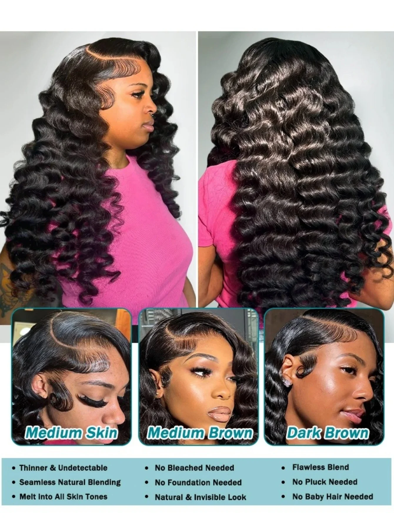 30 32 بوصة 200 الكثافة باروكة من شعر طبيعي اللون الطبيعي فضفاض موجة عميقة شعر مستعار 13x6 الدانتيل أمامي خصلات الشعر المستعار الإنسان للنساء