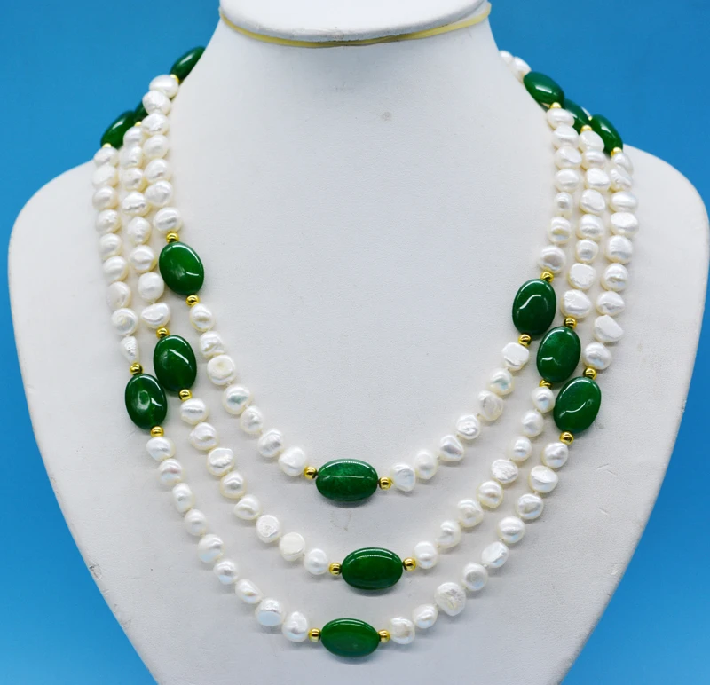 100% Baroque natural  fresh water pearl necklace