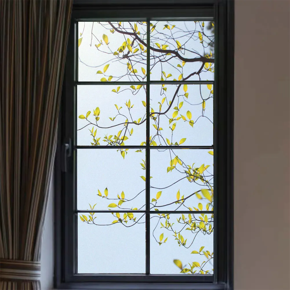 

Non-glue Static Cling Frosted Privacy Window Film Flowers Pattern Anti UV Glass Window Film Bathroom Stained Glass Door Sticker