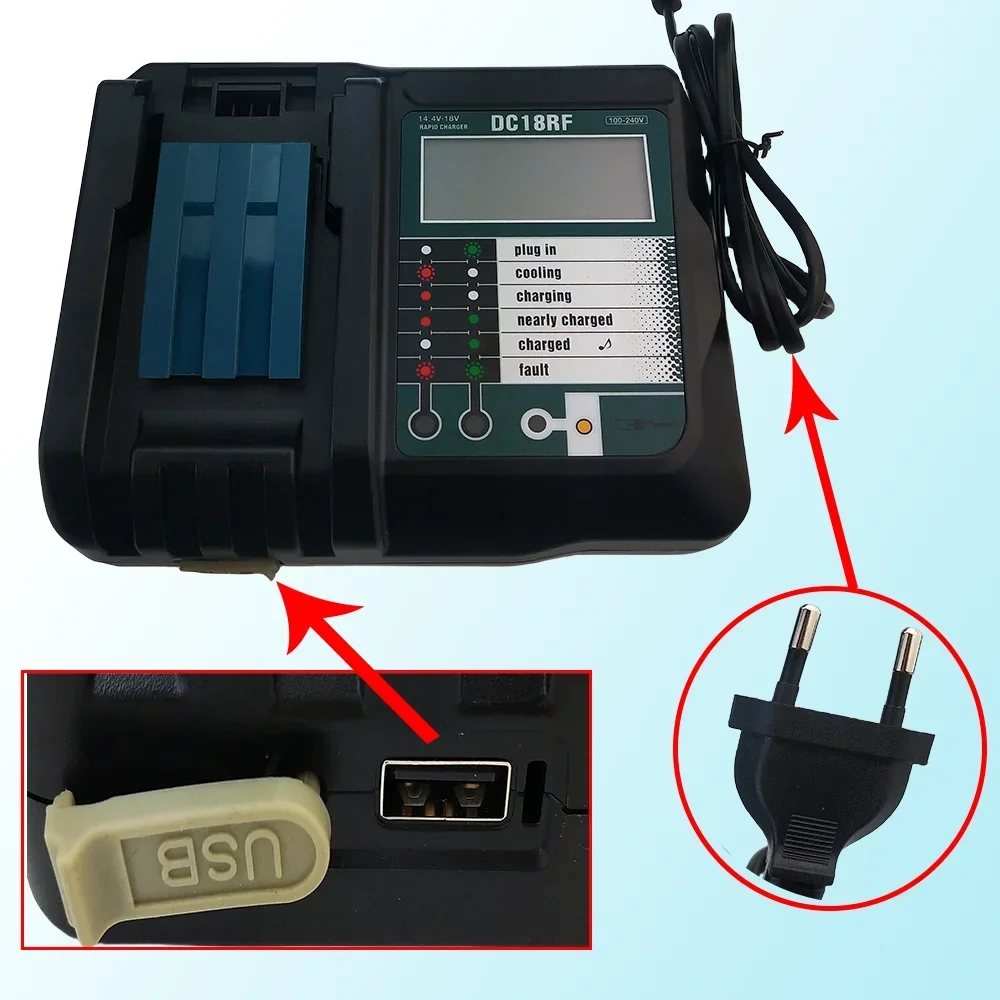 

18V Battery 10Ah For Makita BL1830B BL1850B BL1850 BL1840 BL1860 BL1815 Replacement Lithium Battery