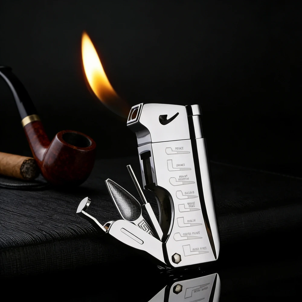 

Multifunction Butane Lighter with Tool Compact Pipe Lighter Optional Gift Box Available Refillable Butane Gas Lighters Smoking