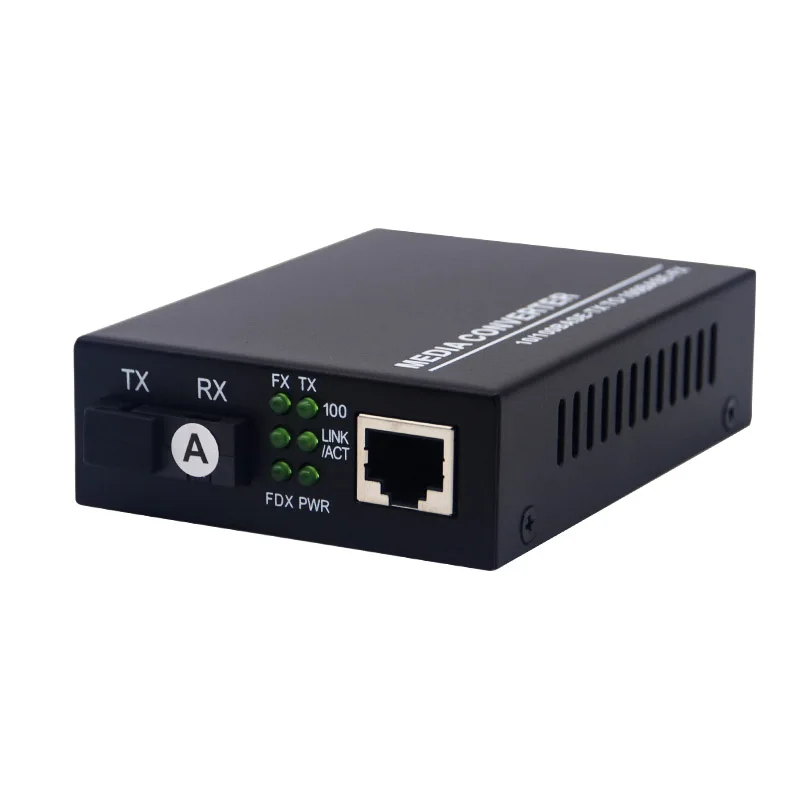 OEM ODM 1 Pair 10/100Mbps 20KM SM Fiber 1 SC with 1 RJ45 Fiber Optic Transceiver FTTH Media Converter