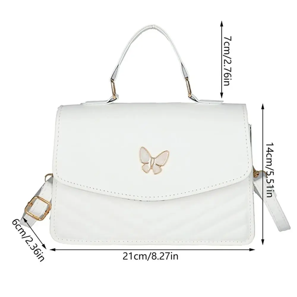 حقيبة مربعة صغيرة محمولة من جلد البولي يوريثان تحمل حقيبة كروس على شكل فراشة خفيفة الوزن على الطراز الكوري حقيبة كتف أنيقة وبسيطة #5