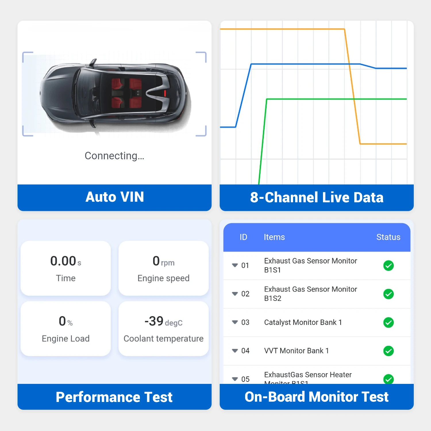 Picture 7: VDIAGTOOL D200 Car Bidirectional OBD2 Scanner for iOS Android BT Diagnostic Tool Wireless Code Reader for All System Diagnostic Scan Active Test with 23+ Resets Lifetime Free Updates FCA AutoAuth CANFD