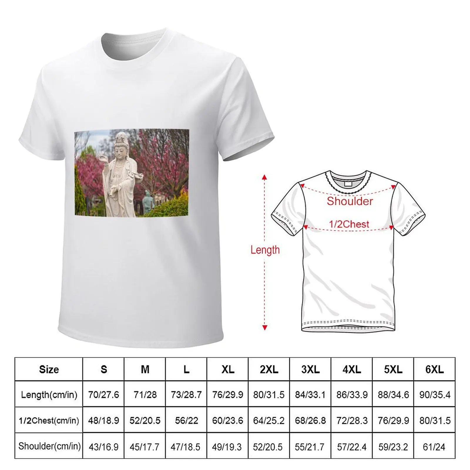 Sculpture and Japanese garden in the springtime T-Shirt tees customs design your own mens big and tall t shirts