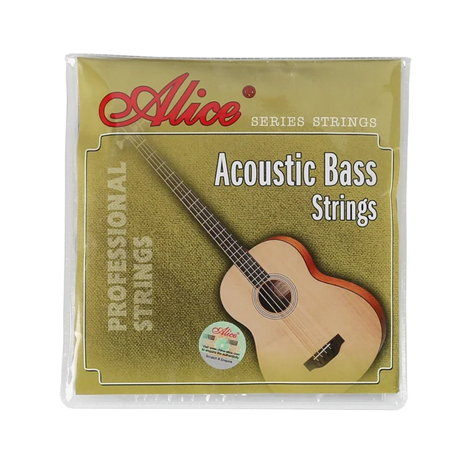 Alice A616-L A618-L Acoustic Bass Strings Full Set 4 Strings  Steel Hexagonal Core Coated Copper Alloy Wound Silver Ball-End