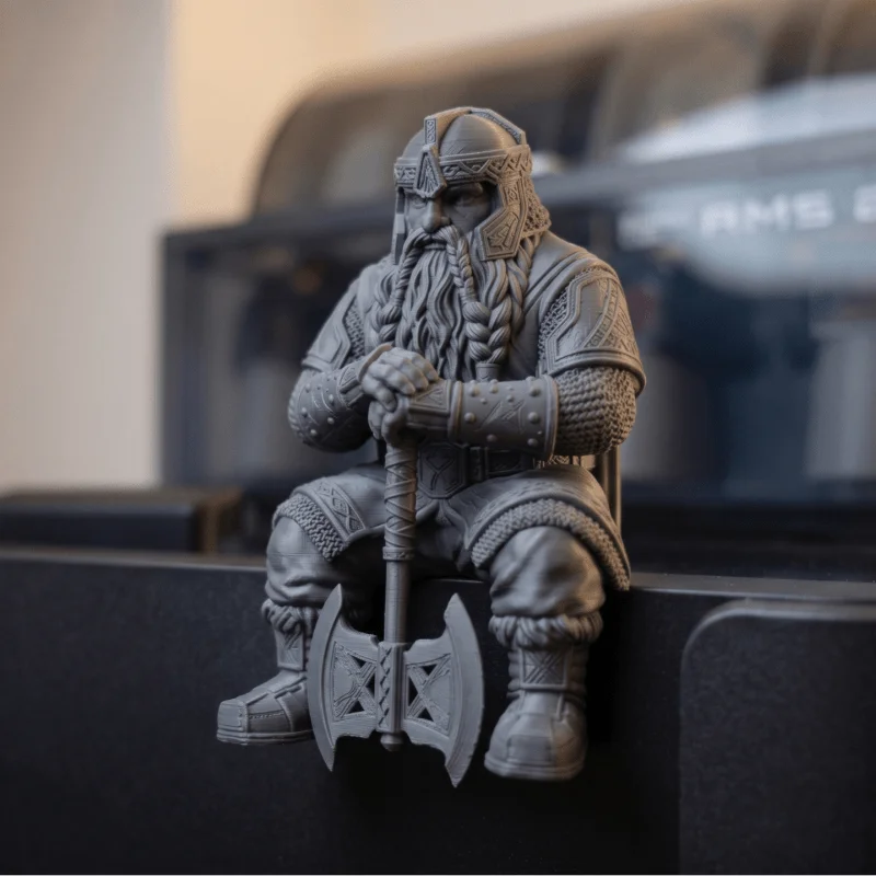 1/2 Piece Matte Gray Dwarf Statue Holding an Axe, with Exquisite Helmet Design, Suitable for Various Nordic Aesthetic Decorations, Ideal for Gaming Tables, Office Desks, Bookshelf Edges, and Bedroom Bookshelves, a Grea