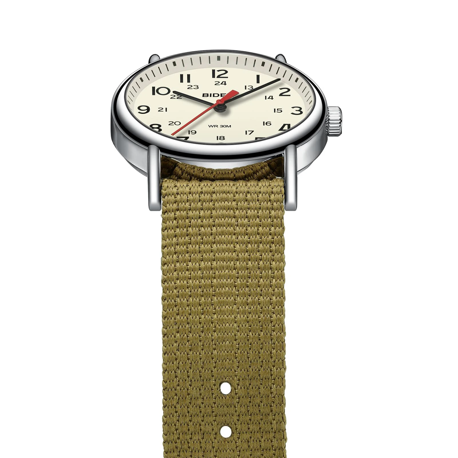 Dış ticaret izle erkek büyük kadran kuvars su geçirmez spor dairesel naylon kayış basit rahat hediye zarif saat kutusu