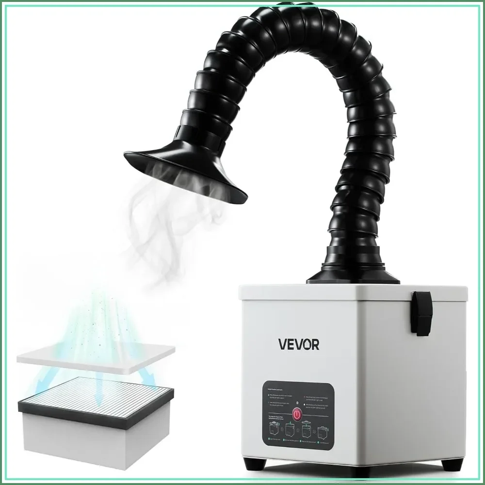 Solder Fume Extractor, 3-Stage Filter, 180 m³/h Suction, 3-Level Airflow, Desktop Smoke Absorber for Welding DIY