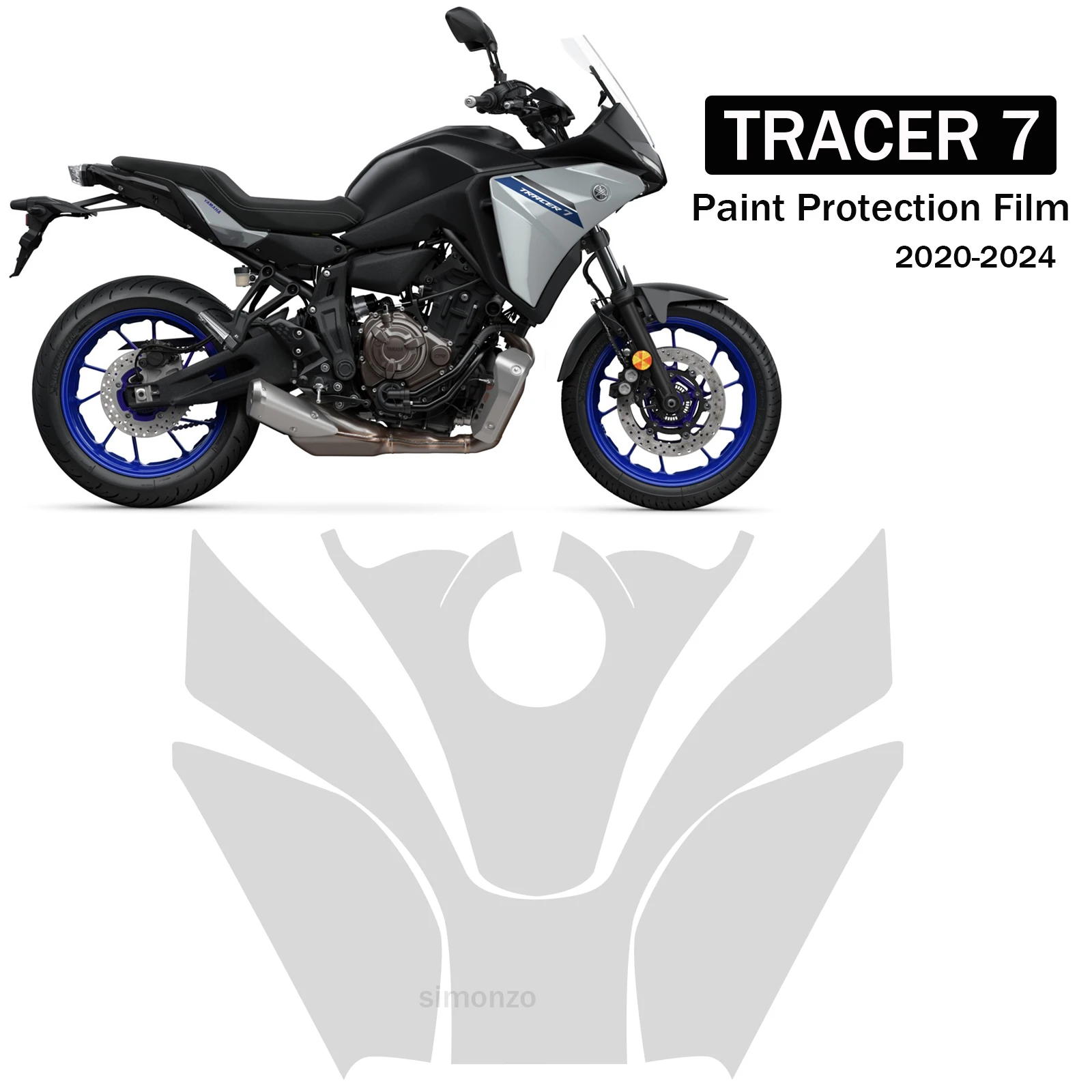 

Motorcycle PPF For Yamaha TRACER 7 Paint Protection Film Complete Anti-scratch TPU Tracer 7 Protective Accessories 2020-2024