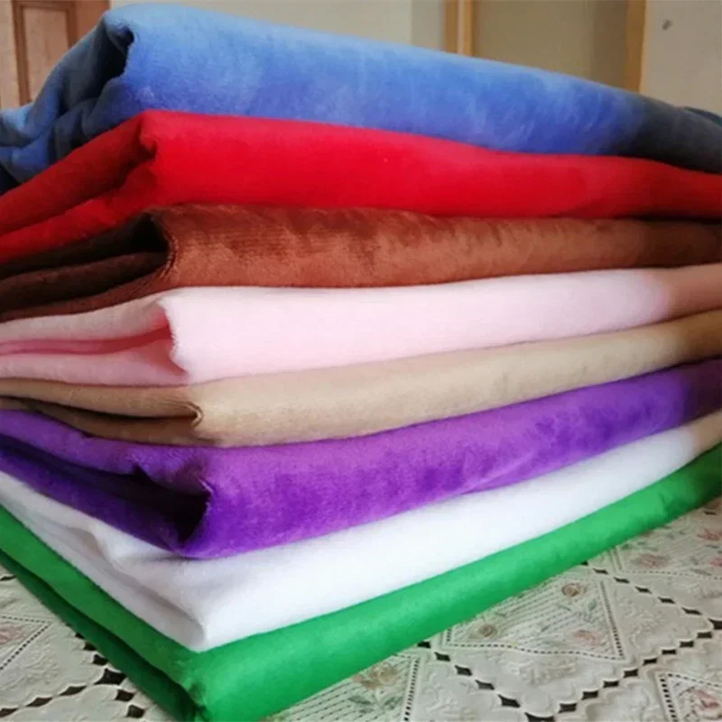 

Super Soft Crystal Velvet Fabric Solid Color Short Plush Fabric for Winter Sleepwear Home Clothes DIY Sewing 170cm Width