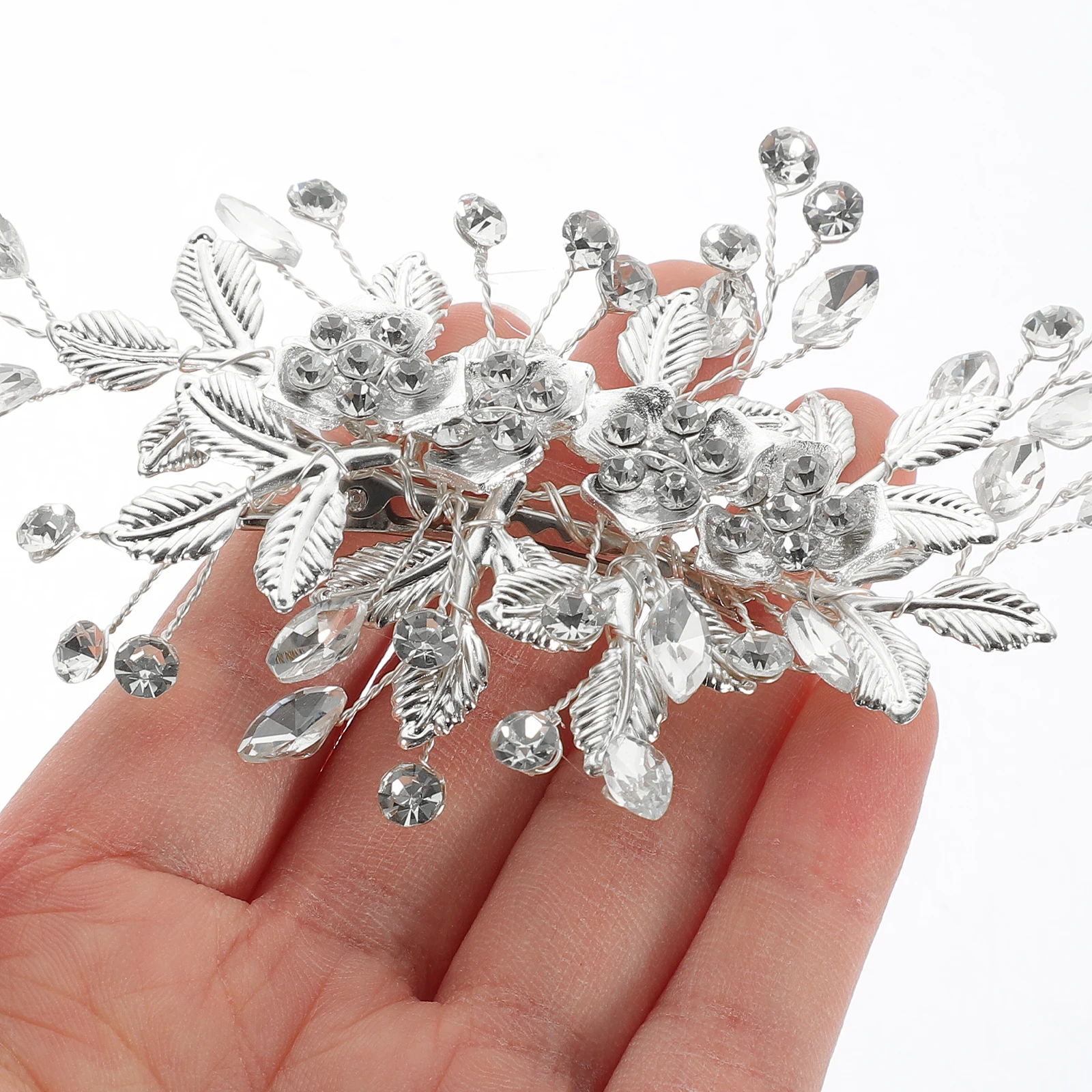 

Bride Wedding Clip Rhinestone Shiny Bridal Accessory Hair Clip Comfortable Durable Metal Rhinestone Wedding Hair