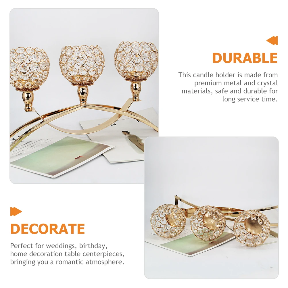 

Crystal Holder Candelabras Candlesticks Holders Dining Room Table Centerpiece Tealight Ornament