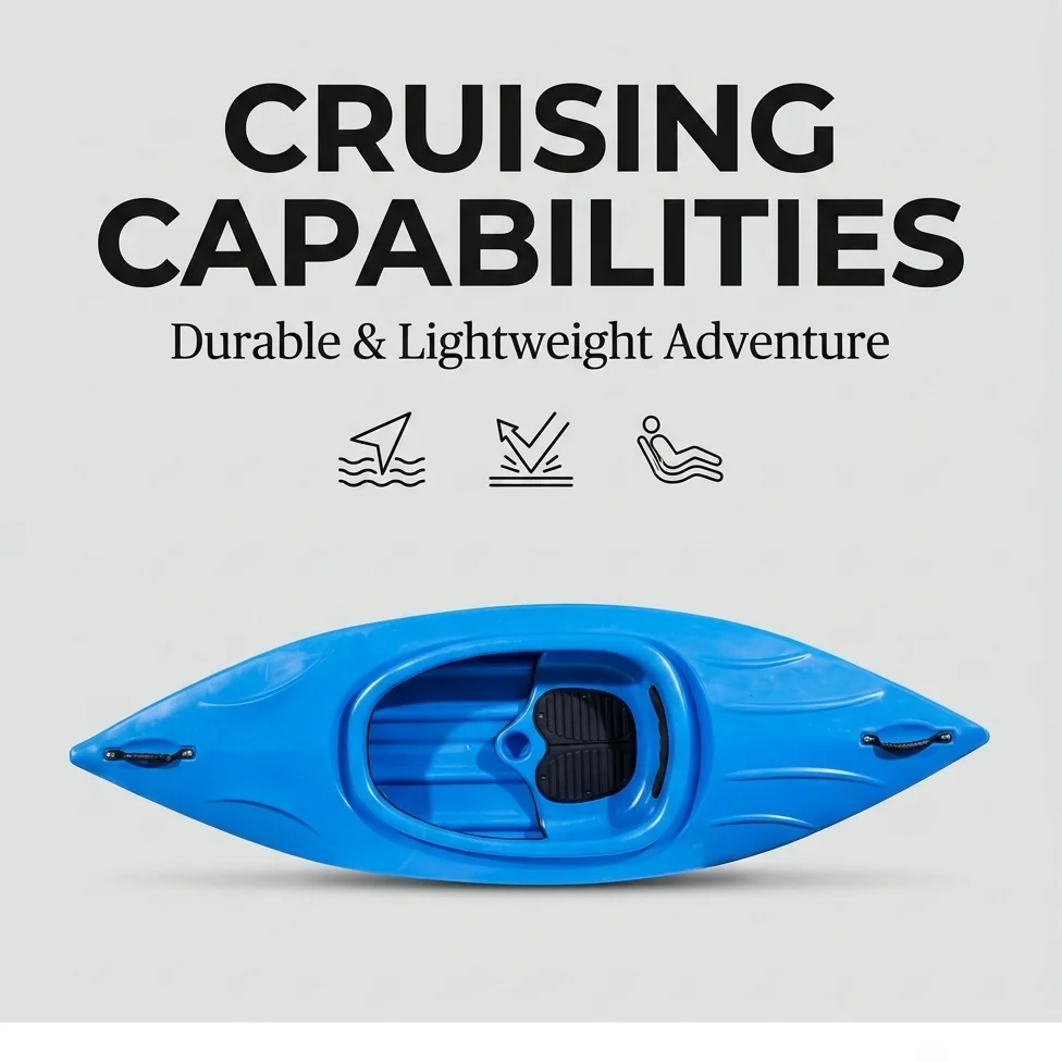 Customized Blue Sit In Kayak Small Lightweight Hard Shell Plastic Recreational Cruising Touring Canoe Cockpit Boat
