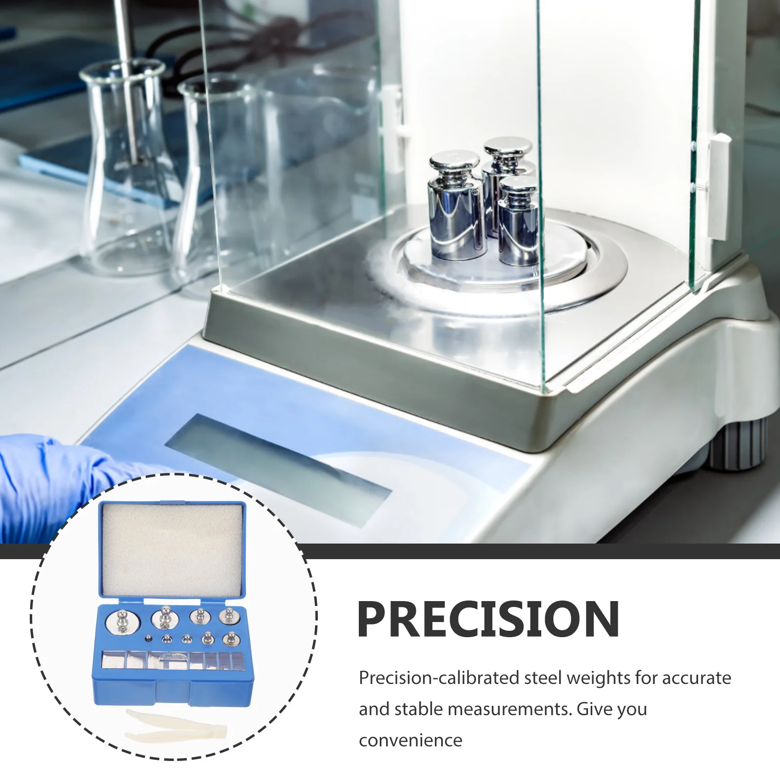 

Precision Calibration Weight Kit for Digital Scale Grams Metal Copper Student Scales Calibration Weights Portable Storage Box