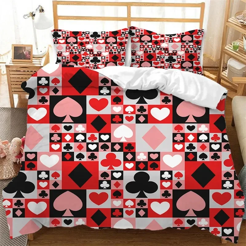 poker-duvet-cover-king-twin-card-game-bedding-set-microfiber-gamer-playing-comforter-cover-boys-retro-game-red-black-quilt-cover