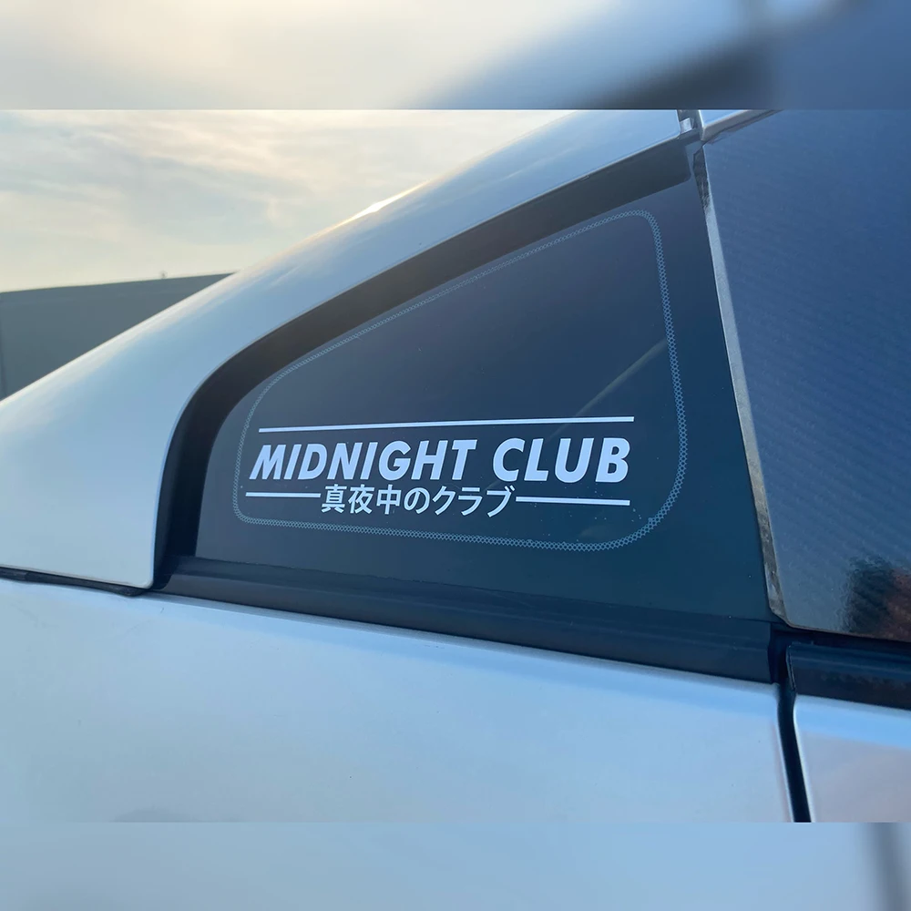 Mitternachts club Vinyl Aufkleber JDM japanischen Text Banner Auspuff Straßen rennen Turbo lustige Drift Aufkleber Auto Dekoration reflektierende