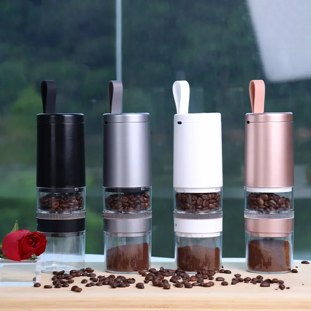 Mini Household Mini Electric Conical Burr Coffee Grinder Milling Powder Machine Outdoor Housing Battery-Powered