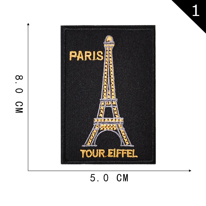 Torre Eiffel ferro sulle toppe sui vestiti strisce fai da te andare in campeggio toppe ricamate per abbigliamento accessori per distintivi